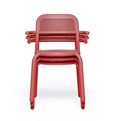 silla de exterior apilable Toní Fatboy rojo industrial silla de exterior apilable Toní Fatboy rojo industrial