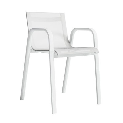 silla con brazos Stack apilable asiento Batyline blanco Gandia Blasco silla con brazos Stack apilable asiento Batyline blanco Gandia Blasco