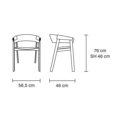 Medidas silla Cover Armchair de Muuto en Moises Showroom Medidas silla Cover Armchair de Muuto en Moises Showroom