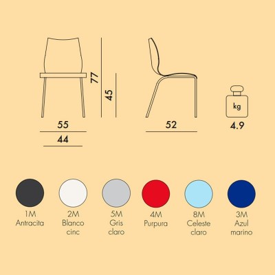 medidas y colores silla Maui Kartell medidas y colores silla Maui Kartell