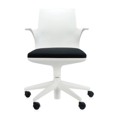 silla con ruedas Spoon chair Kartell blanca silla con ruedas Spoon chair Kartell blanca
