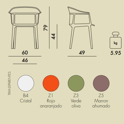 Silla Papyrus Kartell medidas y colores Silla Papyrus Kartell medidas y colores