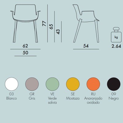 medidas y colores silla Piuma Kartell medidas y colores silla Piuma Kartell