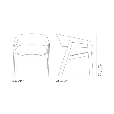 Medidas Cover Lounge Chair de Muuto en Moises Showroom