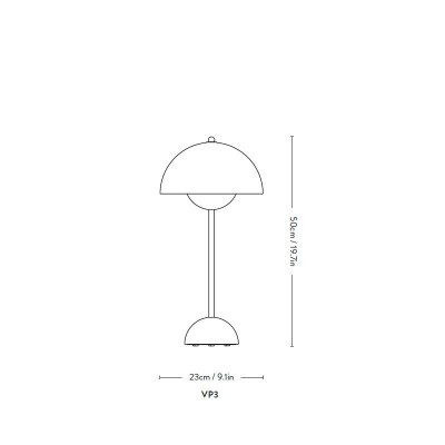 Candeeiro de mesa para vaso de flores VP3 - &tradition Candeeiro de mesa para vaso de flores VP3 - &tradition