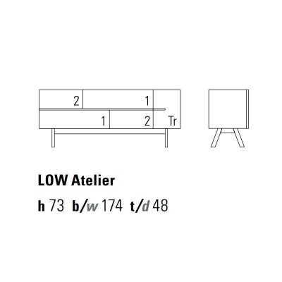Medidas Low Atelier de Zeitraum en Moises Showroom
