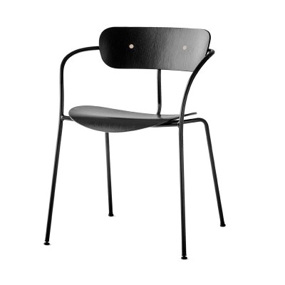 silla Pavilion AV2 &Tradition roble lacado negro silla Pavilion AV2 &Tradition roble lacado negro