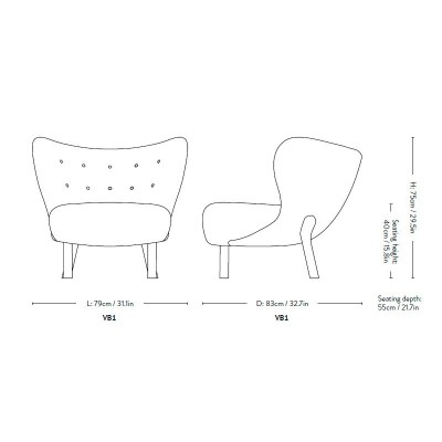 medidas sillón Little Petra VB1 Andtradition medidas sillón Little Petra VB1 Andtradition
