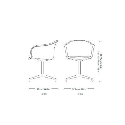Medidas silla Elefy JH33 Andtradition Medidas silla Elefy JH33 Andtradition