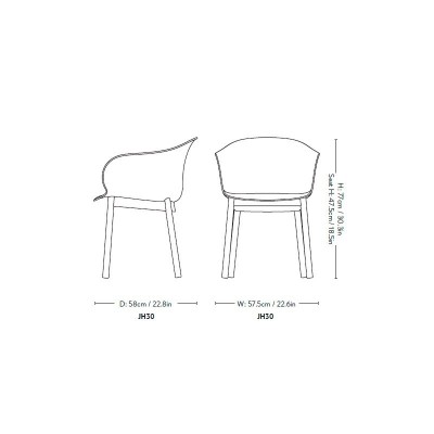 medidas silla Elefy JH30 Andtradition medidas silla Elefy JH30 Andtradition