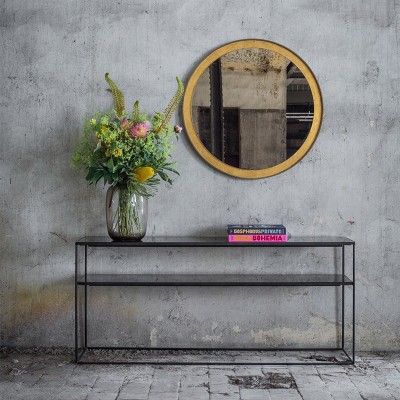 recibidor con Consola Sofa 2 estantes bronze copper Ethnicraft recibidor con Consola Sofa 2 estantes bronze copper Ethnicraft