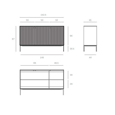 medidas Aparador Grooves 3 puertas Ethnicraft medidas Aparador Grooves 3 puertas Ethnicraft