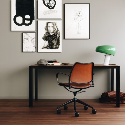 escritorio con silla Gas con ruedas Stua escritorio con silla Gas con ruedas Stua