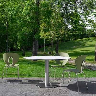 mesa de exterior Zero HPL blanco Stua