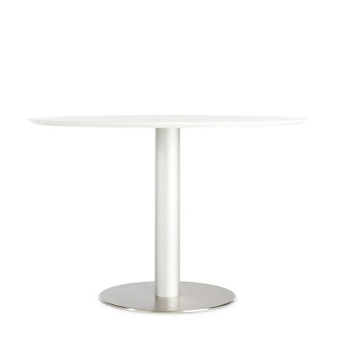 Mesa Zero tapa blanca base cromo
