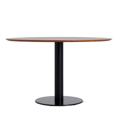 Mesa Zero Stua tapa nogal base negra diámetro 120
