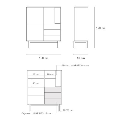 Corvo auxiliary sideboard from Teulat Corvo auxiliary sideboard from Teulat