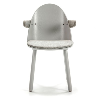 Silla UMA con reposabrazos - Teulat - gris claro en Moises Showroom Silla UMA con reposabrazos - Teulat - gris claro en Moises Showroom