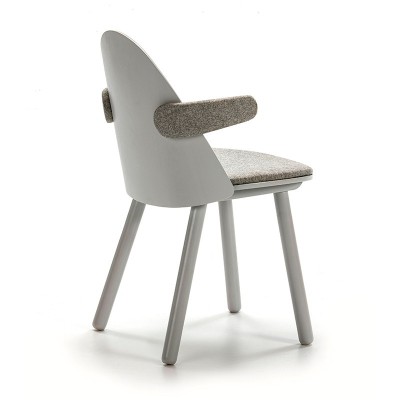 Silla UMA con reposabrazos - Teulat - gris claro en Moises Showroom Silla UMA con reposabrazos - Teulat - gris claro en Moises Showroom