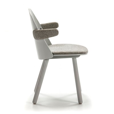 Silla UMA con reposabrazos - Teulat - gris claro en Moises Showroom Silla UMA con reposabrazos - Teulat - gris claro en Moises Showroom