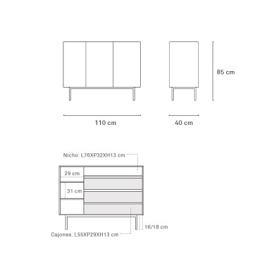 Arista 2 Sideboard by Teulat Arista 2 Sideboard by Teulat