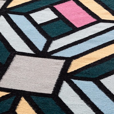 detalle Parquet Tetragon Blue Gan rugs detalle Parquet Tetragon Blue Gan rugs