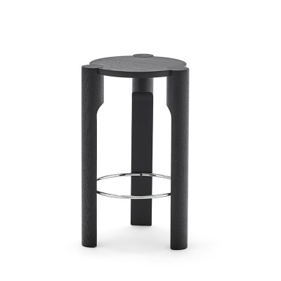 Taburete alto Domus roble negro Omelette Taburete alto Domus roble negro Omelette