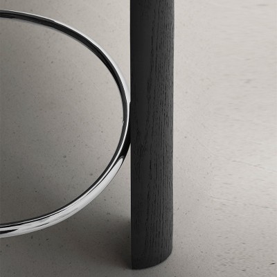 detalle base cromada Taburete alto Domus Omelette detalle base cromada Taburete alto Domus Omelette