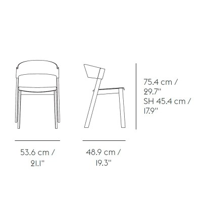 Medidas silla Cover side chair de Muuto en Moises Showroom Medidas silla Cover side chair de Muuto en Moises Showroom