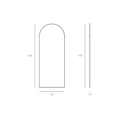 medidas Clear Gate espejo de suelo Ethnicraft