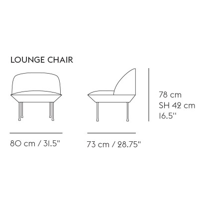 Medidas Oslo Lounge chair de Muuto en Moises Showroom Medidas Oslo Lounge chair de Muuto en Moises Showroom