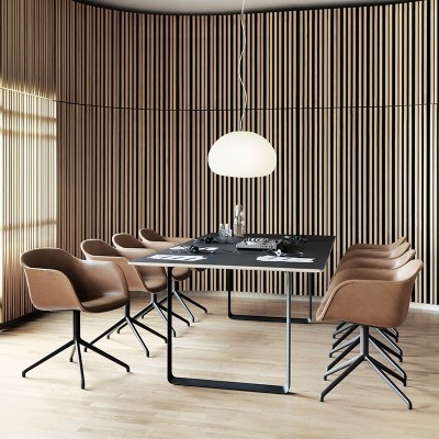 Poltrona de fibra Cadeira de base giratória sem retorno automático de Muuto Poltrona de fibra Cadeira de base giratória sem retorno automático de Muuto