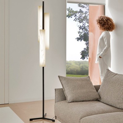 ambiente salón Lampara de pie Black note blanca pie negro LZF ambiente salón Lampara de pie Black note blanca pie negro LZF