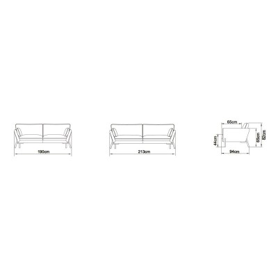 medidas sofas Hasle K260 Kragelund medidas sofas Hasle K260 Kragelund