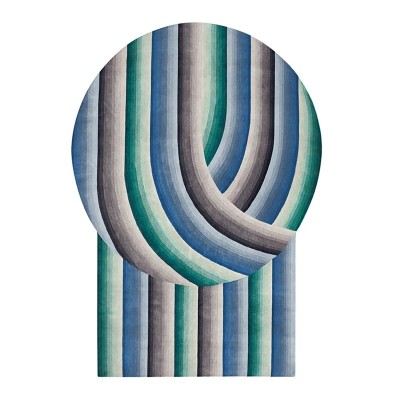 Alfombra Round Mirage Blue de Gan Rugs en Moises Showroom Alfombra Round Mirage Blue de Gan Rugs en Moises Showroom
