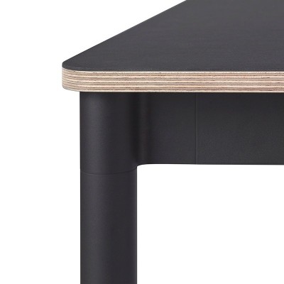 mesa comedor Base rectangular Muuto linóleo negro/plywood/negro mesa comedor Base rectangular Muuto linóleo negro/plywood/negro