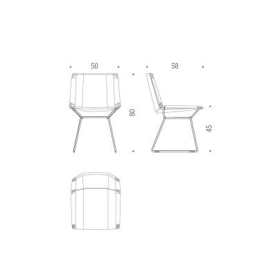 Medidas Neil Leather Chair de MDF Italia Medidas Neil Leather Chair de MDF Italia