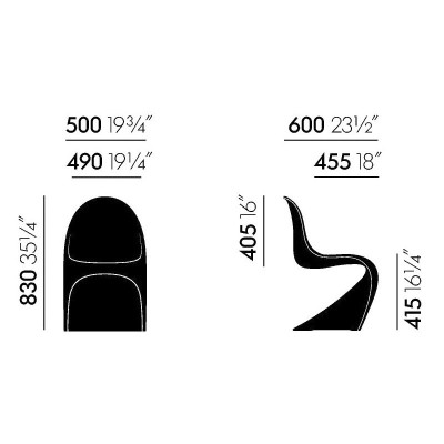medidas Panton Chair classic Vitra medidas Panton Chair classic Vitra