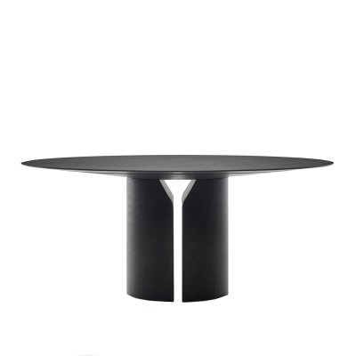 mesa comedor NVL redonda MDF Italia negra mesa comedor NVL redonda MDF Italia negra