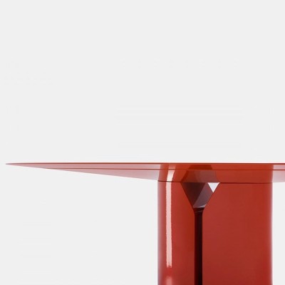 detalle mesa comedor NVL ovalada MDF Italia coral detalle mesa comedor NVL ovalada MDF Italia coral