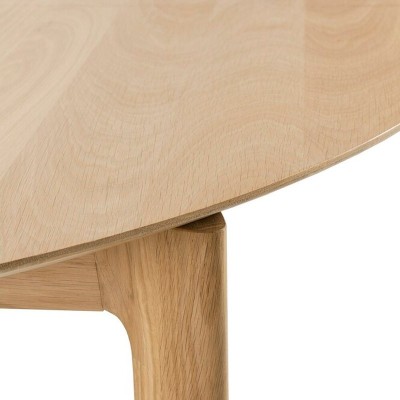 detalle roble mesa extensible redonda Bok Ethnicraft detalle roble mesa extensible redonda Bok Ethnicraft