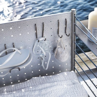 detalle galvanizado y acero inox String system gancho vertical