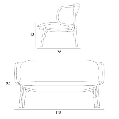 medidas sofá Suzenne GTV Thonet Vienna medidas sofá Suzenne GTV Thonet Vienna
