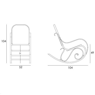 medidas mecedora Schaukelstuhl GTV Thonet Vienna medidas mecedora Schaukelstuhl GTV Thonet Vienna