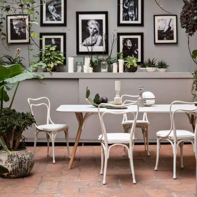 comedor con mesa Arch blanco + haya GTV Thonet Vienna comedor con mesa Arch blanco + haya GTV Thonet Vienna