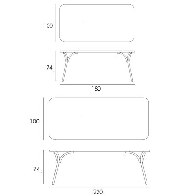 medidas mesa comedor Arch GTV Thonet Vienna medidas mesa comedor Arch GTV Thonet Vienna