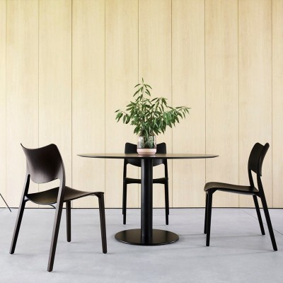 silla Laclasica fresno teñido negro comedor mesa Zero silla Laclasica fresno teñido negro comedor mesa Zero