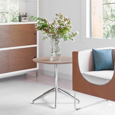 mesa Marea roble Stua base cromada altura 55 mesa Marea roble Stua base cromada altura 55