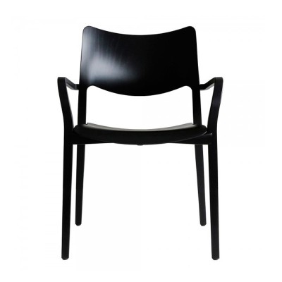 silla Laclasica con brazos negra Stua silla Laclasica con brazos negra Stua