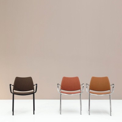 silla Gas con brazos Stua tapizado piel silla Gas con brazos Stua tapizado piel